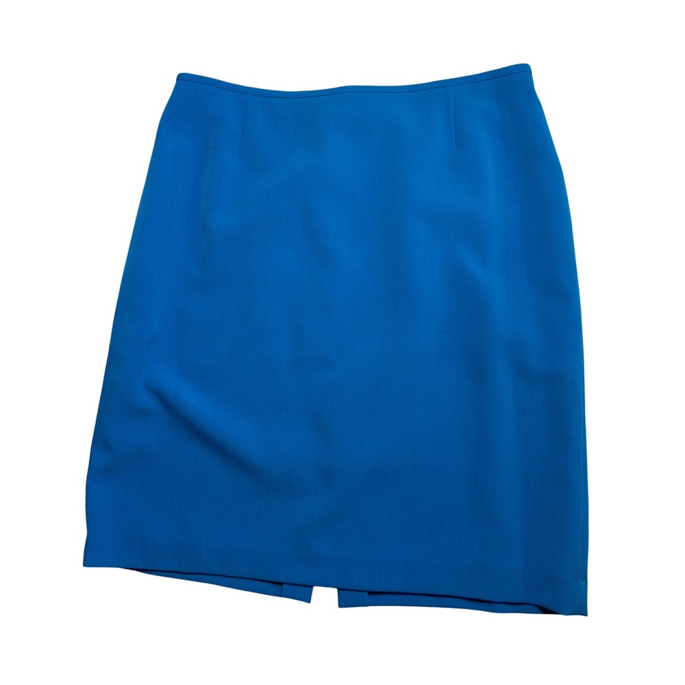 Tahari ASL Skirt Suit Women 14 Blue Shawl Collar Blazer Pencil Skirt Lined Set - Picture 7 of 14